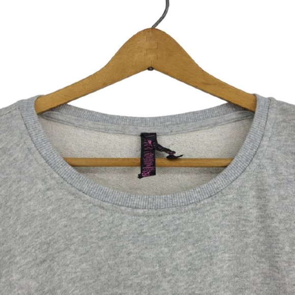 Betsey Johnson Lace Up Crop Oversize Fleece L - Picture 8 of 11